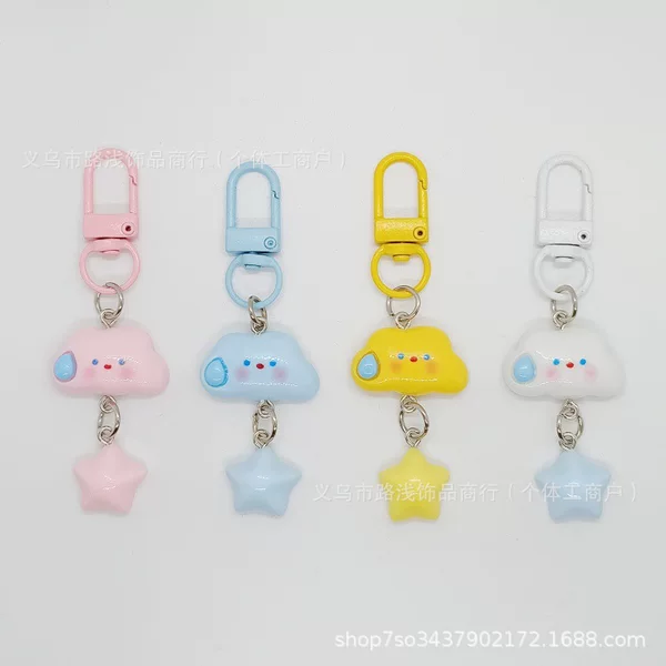 Popular Cute Cloud and Star Keychain Pendant, Handmade Gift for Best Friends and Couples, Children's Backpack and Shoe Accessories
