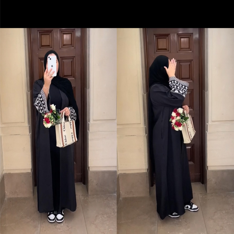 F410 Supplis Cross-bordr -commrc Forign Trad Middl Eastrn Dubai Womn's Mbroidrd Batwing Slv Cardigan_ecoleips.com