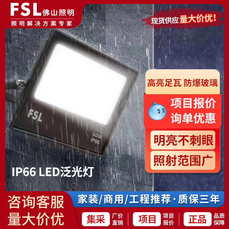 FSL Foshan iluminación led al aire libre agua inundación sitio de construcción patio edificio de fábrica señalización del foco 50W100W200W