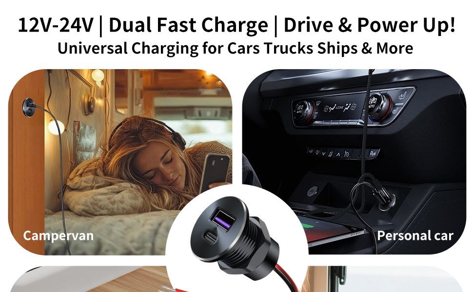 New Amazon Hot-Selling Car Modified USB Interface Pd Car Charger Aluminum Alloy Metal Car Charger Mini