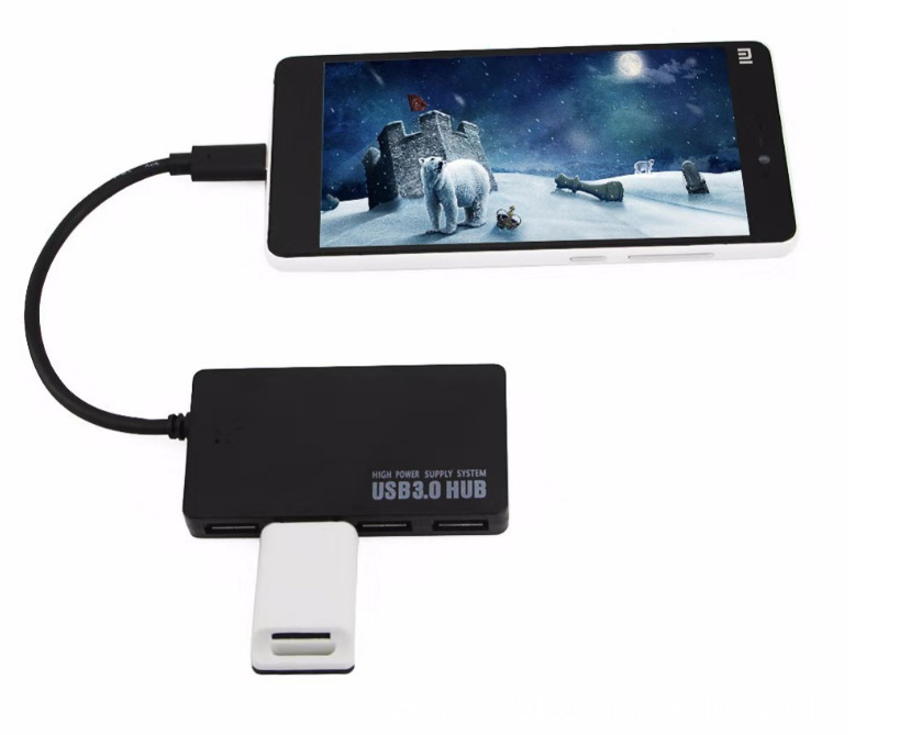 Kaynak üretici splitter hub 2.0 genişletici bir ila dört port 4 portlu ultra ince Type-C3.0 USB HUB