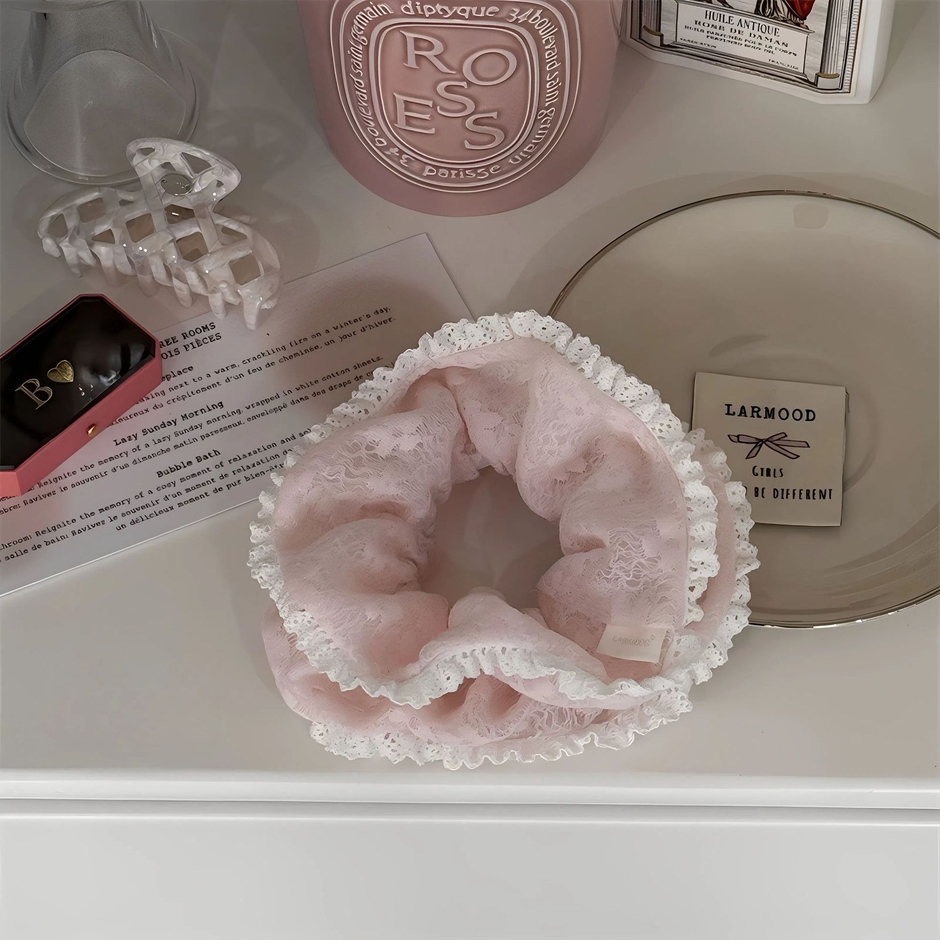 韓氣質小清新雙層蕾絲髮圈浪漫少女蕾絲系列大腸圈高彈力發圈髮飾