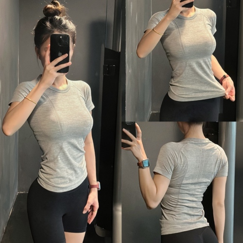 Alternative Exercise Short Sleeve Women's Summer Breathable Quick Dry Fitness T-Shirt Women's Round Neck Pilates Training Yoga Top