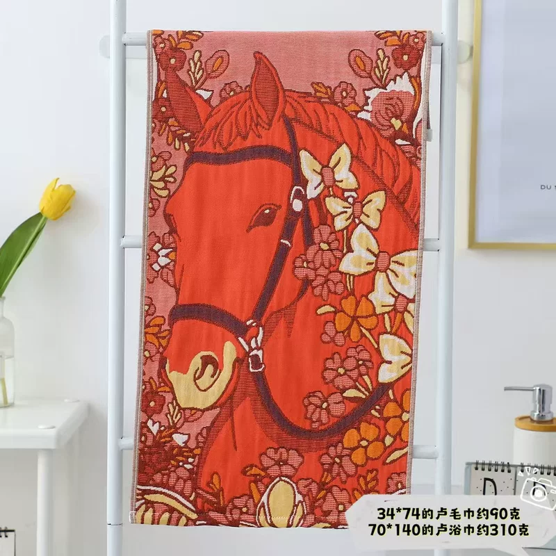 Муслиновое хлопковое детское полотенце с мультяшным рисунком