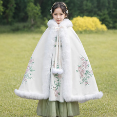Children's Hanfu Thick Winter Clothes for Chinese New Year, Ancient Costume for Girls, Chinese Style Tang-style New Year Attire, Autumn and Winter Hanfu