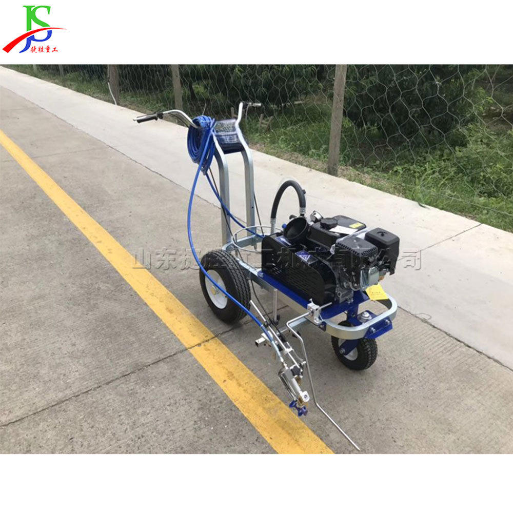 máquina de dibujo de línea de pulverización en frío de mano pequeña máquina de marcado de carretera de doble pistola para aparcamiento acera