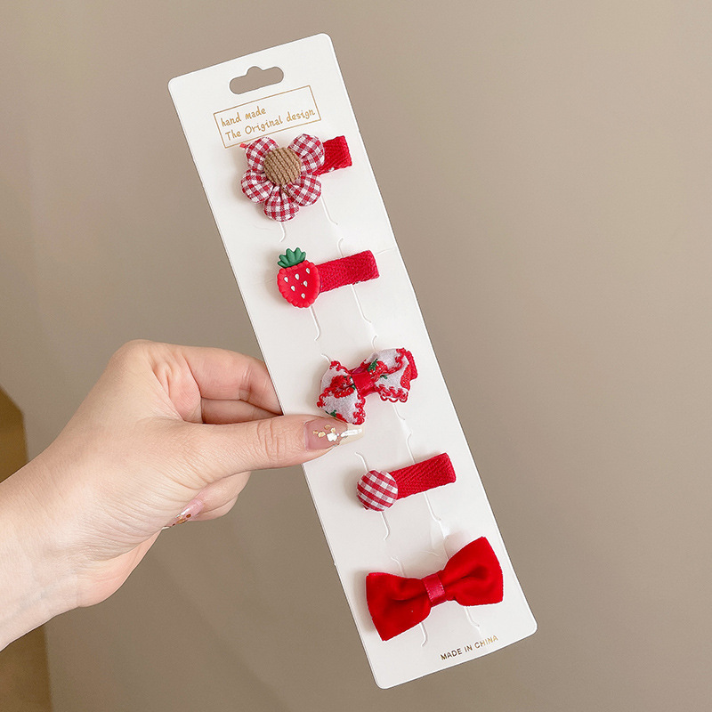 Niños lindos clips de pelo de sudor, clips de pelo de tela para bebés, clips de pelo de bordes laterales, clips de pelo fetal para bebés que no lastimen clips de pelo