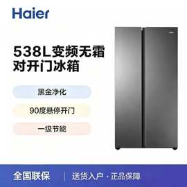 海.尔538升冰箱风冷无霜一级双变频黑金净化冰箱BCD-538WGHSSEDBK