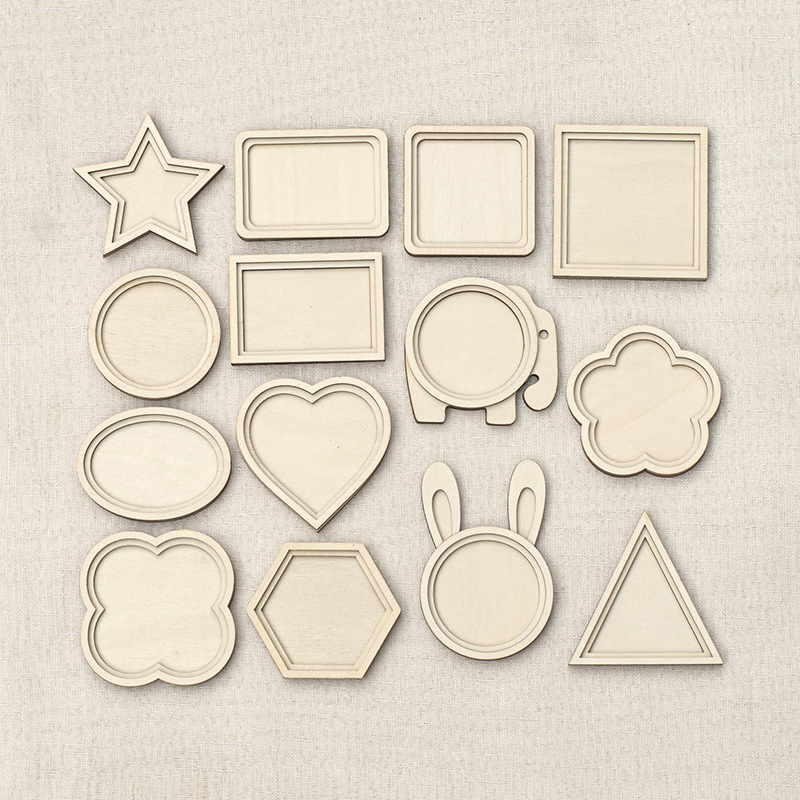 Dai Embroidery Fridge Magnet Accessories DIY Round Picture Frame for Mounting Embroidery Words Wooden Pieces Handmade Tie-Dye Wood