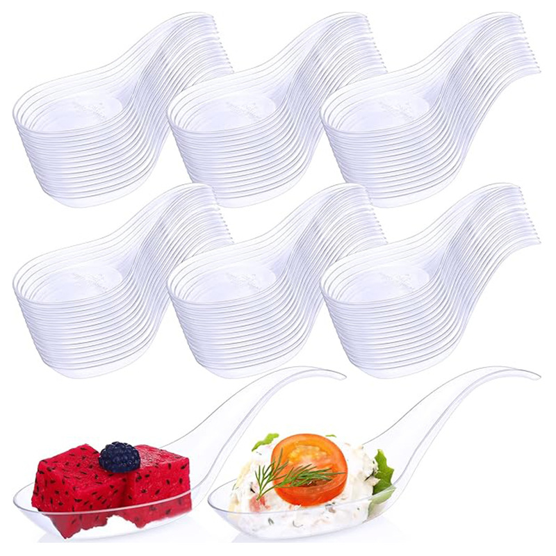 一次性加厚透明塑料PS甜品勺慕斯勺汤勺批发家用
