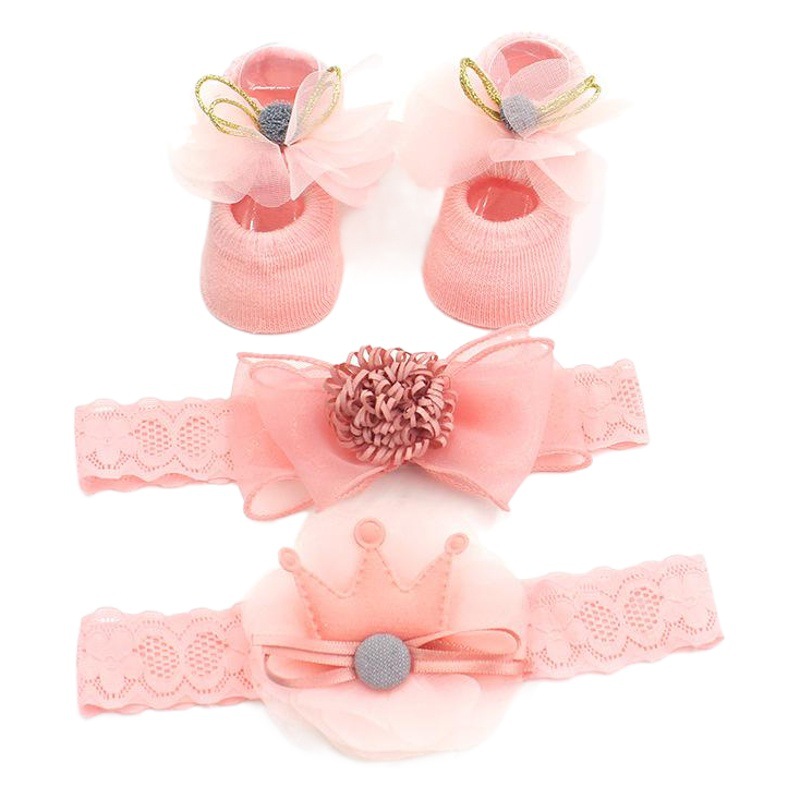 Corea del Sur bebé pelo banda calcetines traje bebé arco pelo banda de cien días de edad banquete europeo y americano diadema