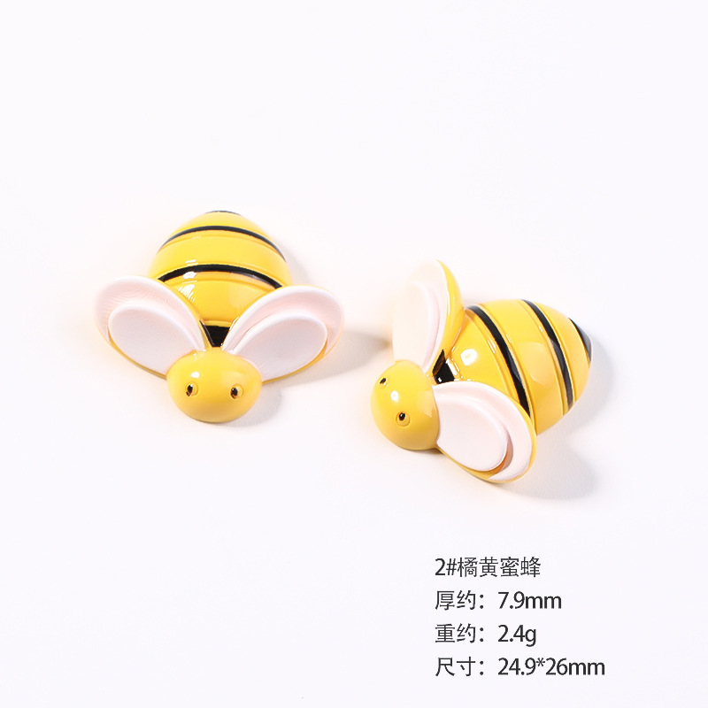 Resina accesorios de dibujos animados abeja tocado DIY accesorios de la joyería niños horquilla crema epoxi teléfono caso parche