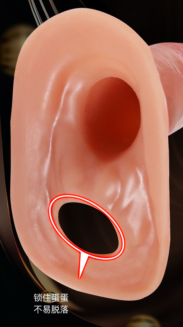 Silicone Penis Sleeve for Men, Textured Hollow Wearable Extension, Liquid Silicone — detail image 9