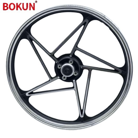 五角斜筋系列1.6/1.85x18英寸银白色五筋铝合金锻造前后轮轮毂