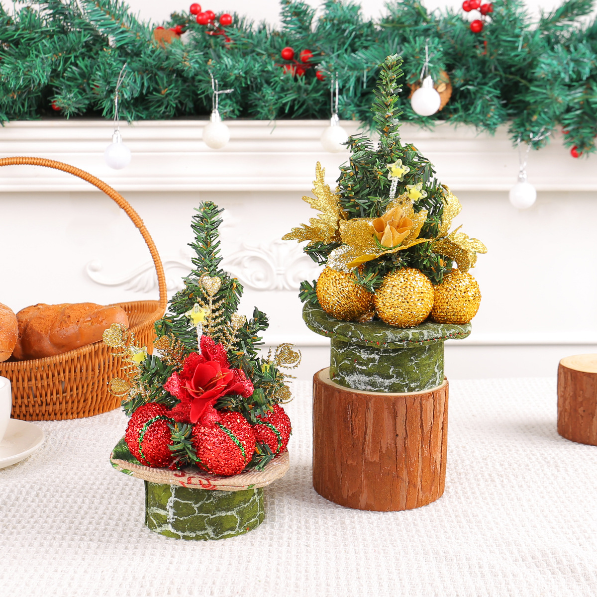 Nuevo mini pin de Navidad decoración de árbol de Navidad simulación de escritorio decoración de árbol de Navidad regalos pequeños