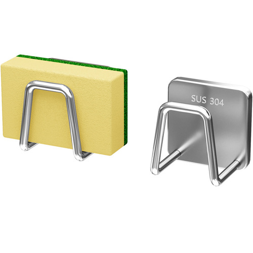 304 stainless steel sponge drain rack without punching kitchen sink cover steel ball pot cover storage wall-mounted storage rack