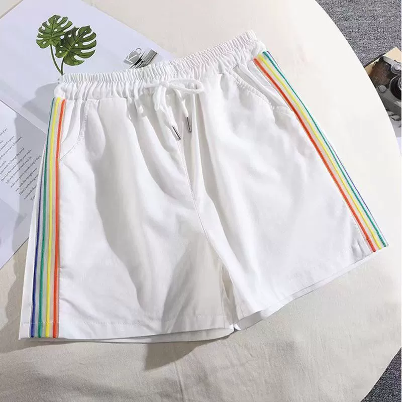 Новые шорты со льдом с широкими ногами женские летние свободные, тонкая талия на улице, дикие черные спортивные быстрые сухие повседневные брюки для женщин