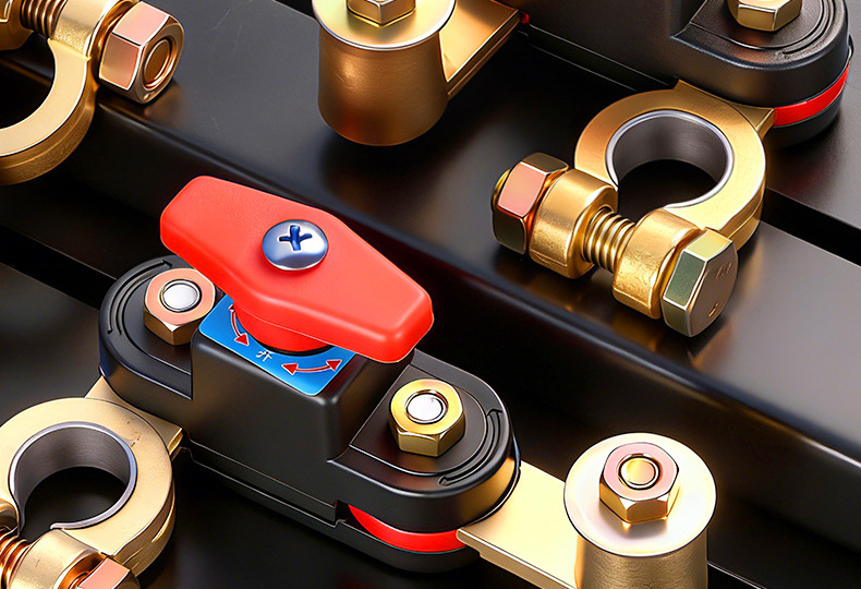 Rotatable Car Battery Power-Off Switch, Pure Copper Negative and Positive Terminals, New Type of Agricultural Vehicle and Truck Battery Power-Off Switch