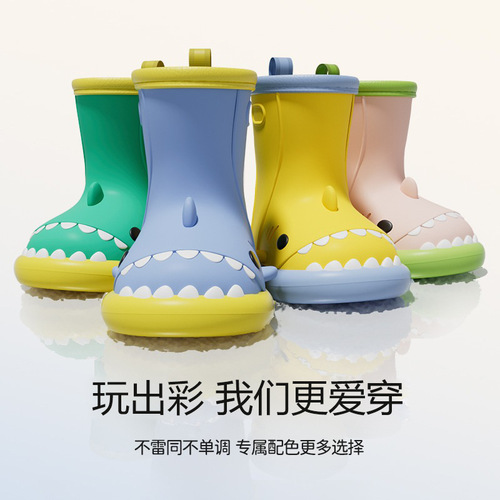 Children's Rain Boots Summer Indoor Non-slip Soft Sole Lightweight Baby Unisex Cartoon Toddler Mid-calf Rain Boots Water Shoes
