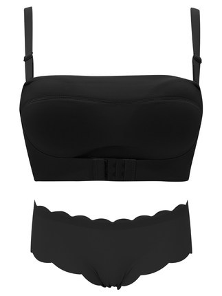 Tubo superior sin tirantes ropa interior de las mujeres delantera y trasera hebilla antideslizante engrosada pequeño pecho recogido envuelto pecho sin costuras sujetador invisible 927