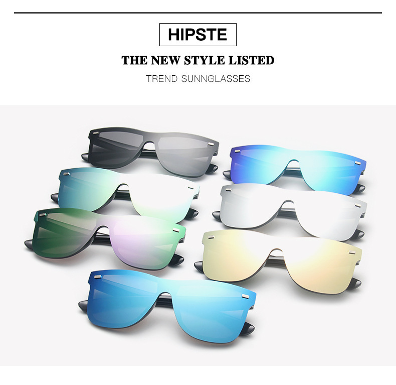 European And American Trendy Women's Large-frame Personalized Sunglasses Men's Dazzling Reflective Mercury Windshield One-piece Sunglasses_viptrois.com
