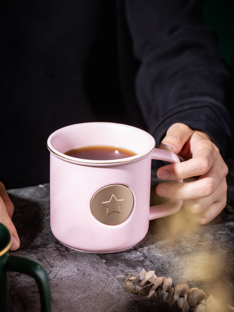 Taza de esmalte de bronce original, taza de cerámica, taza de café, taza de agua, logotipo impreso publicitario