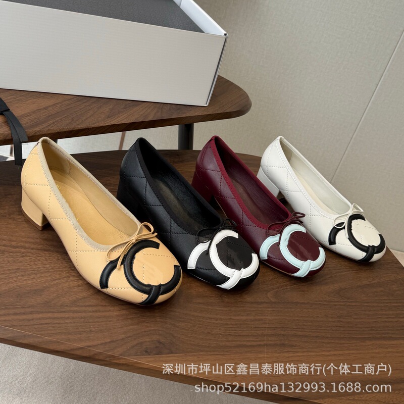 Foreign Trade ~ Kangpeng Series Small Chanel-style Quilted Bow Thick-heel Women's Shoes 2026 New Double C Mary Jane Shoes Foreign Trade ~ Kangpeng Series Small Chanel-style Quilted Bow Thick-heel Women's Shoes 2026 New Double C Mary Jane Shoes