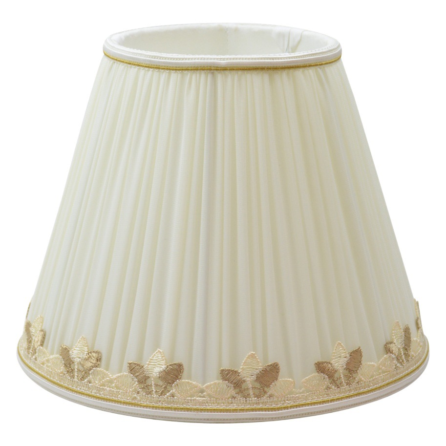 [Xianfan] Lino bordado encaje DIY impresión pastoral chica lujo luz clásica corte E27 lámpara de mesa paño pantalla