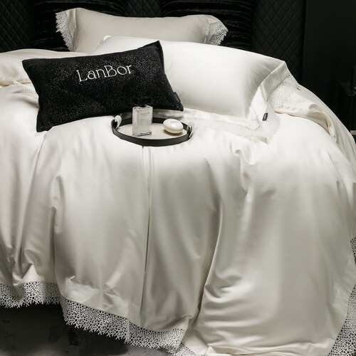 Minimalist Luxe A-Grade 140-Count Long-Staple Cotton Bedspread Set with Four-Piece Coverlet and Pillowcases All-Cotton Pure Cotton Embroidered Bedding Set