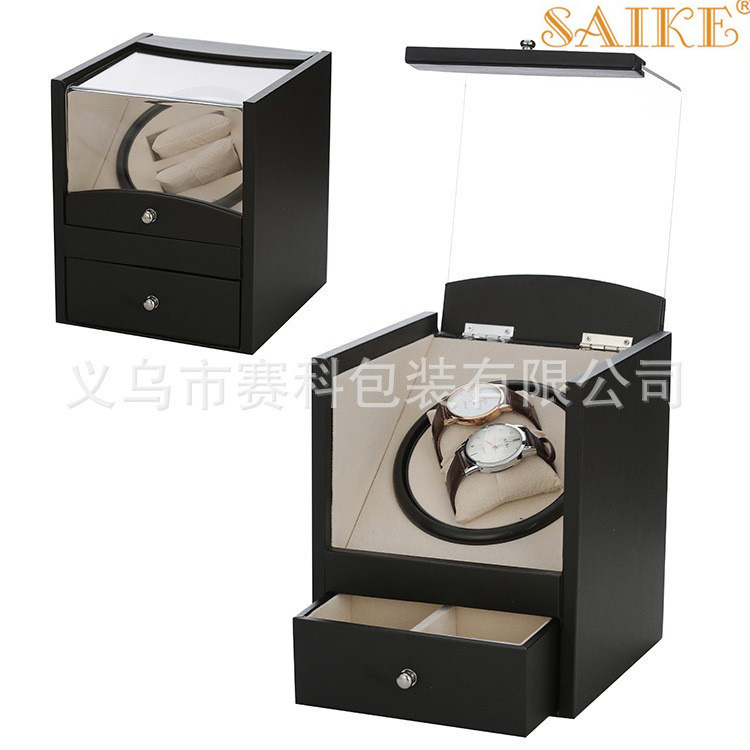 现货批发皮皮革PU上链手表盒电动手表盒马达盒电动摇表器手表盒