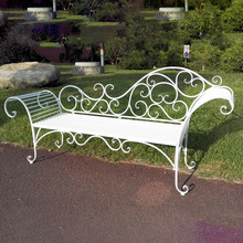 北欧乡村铁艺双人椅长凳花园别墅庭院装饰休闲椅户外阳台公园靠背