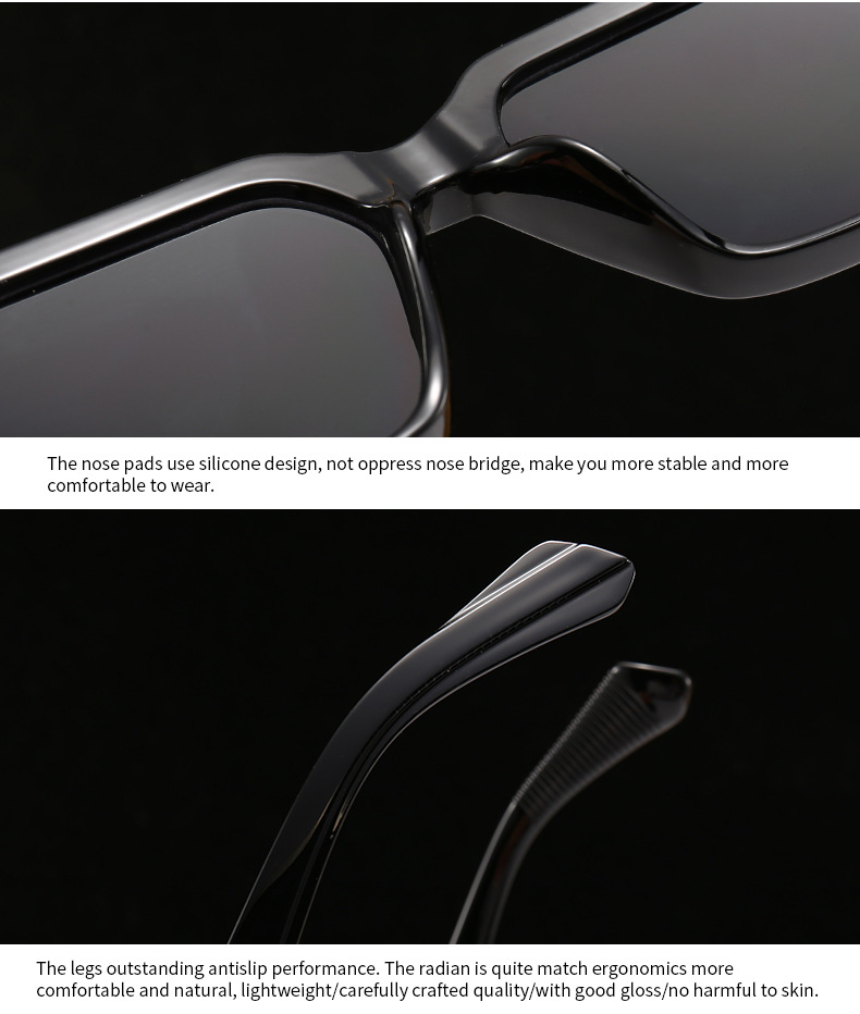 Nouvelles lunettes de soleil carrées papillon pour hommes, défilé de mode européen et américain, lunettes de soleil à la mode, lunettes de soleil transfrontalières 3407_voghion.com
