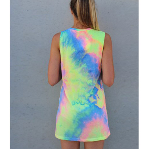 AliExpress eBay Bestseller: New Sleeveless Vibrant Tie-Dye Dress for Europe and the U.S. – Colorful Vest B469