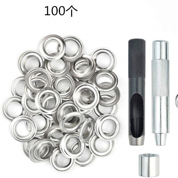100 sets diámetro interior 1,2 cm agujero de aire herramienta de instalación de cinturón ojal agujero tienda hebilla de tela impermeable para transfronteriza