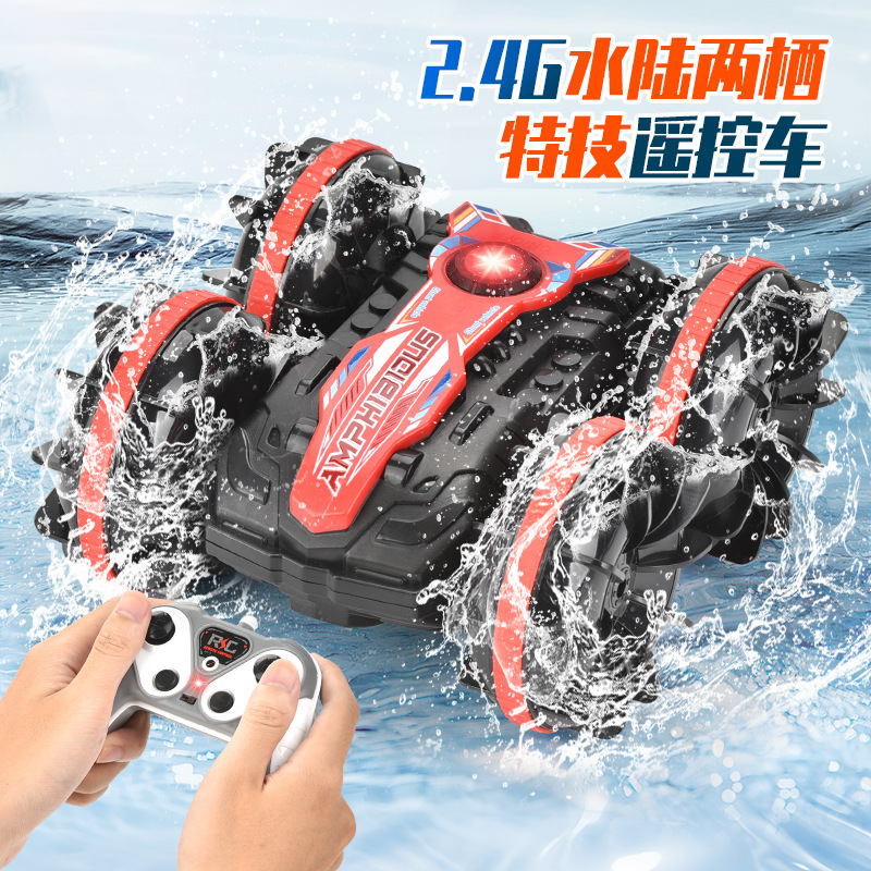Transfronterizos anfibios 2.4G vehículo de control remoto, vehículo de control remoto, vehículo de control remoto, vehículo de juguete de doble cara, vehículo de acrobacias