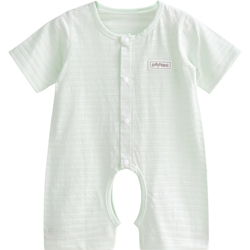 Mono de bebé verano hombres y mujeres niños pequeños algodón fino manga corta entrepierna abierta mampara ropa de recién nacido ropa de verano para bebés