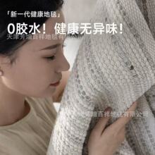 印度零胶环保无胶可水洗手工编织羊毛地毯客厅现代简约纯色侘寂风