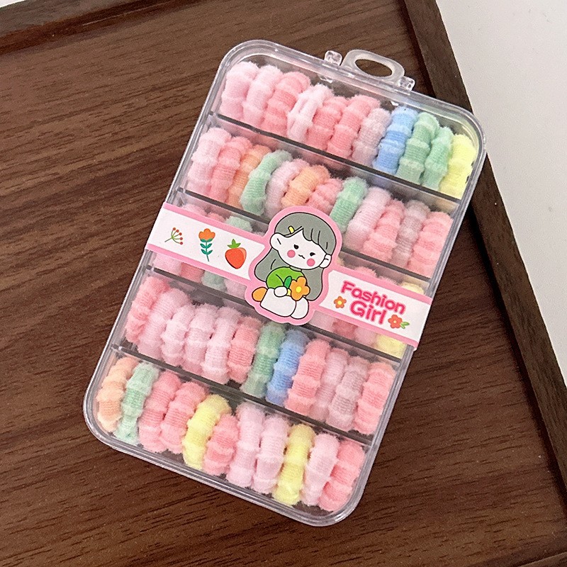 Banda de goma para niños en caja banda de cabello para niños banda de cabello para niñas banda de goma para niñas lazo de pelo para bebés no duele el pulgar del cabello image 66