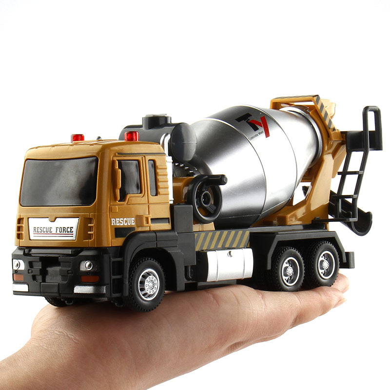 [盒裝]天鷹塑料款仿真工程車攪拌挖機聲光回力車模型兒童玩具692