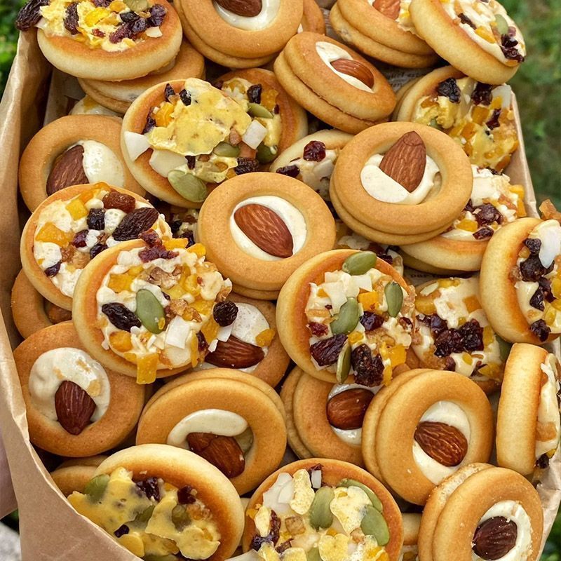 Pizza Cookies, Nut-Filled Biscuits, Cookies, Snacks, Nougat Biscuits for the Elderly and Children, Casual Snacks