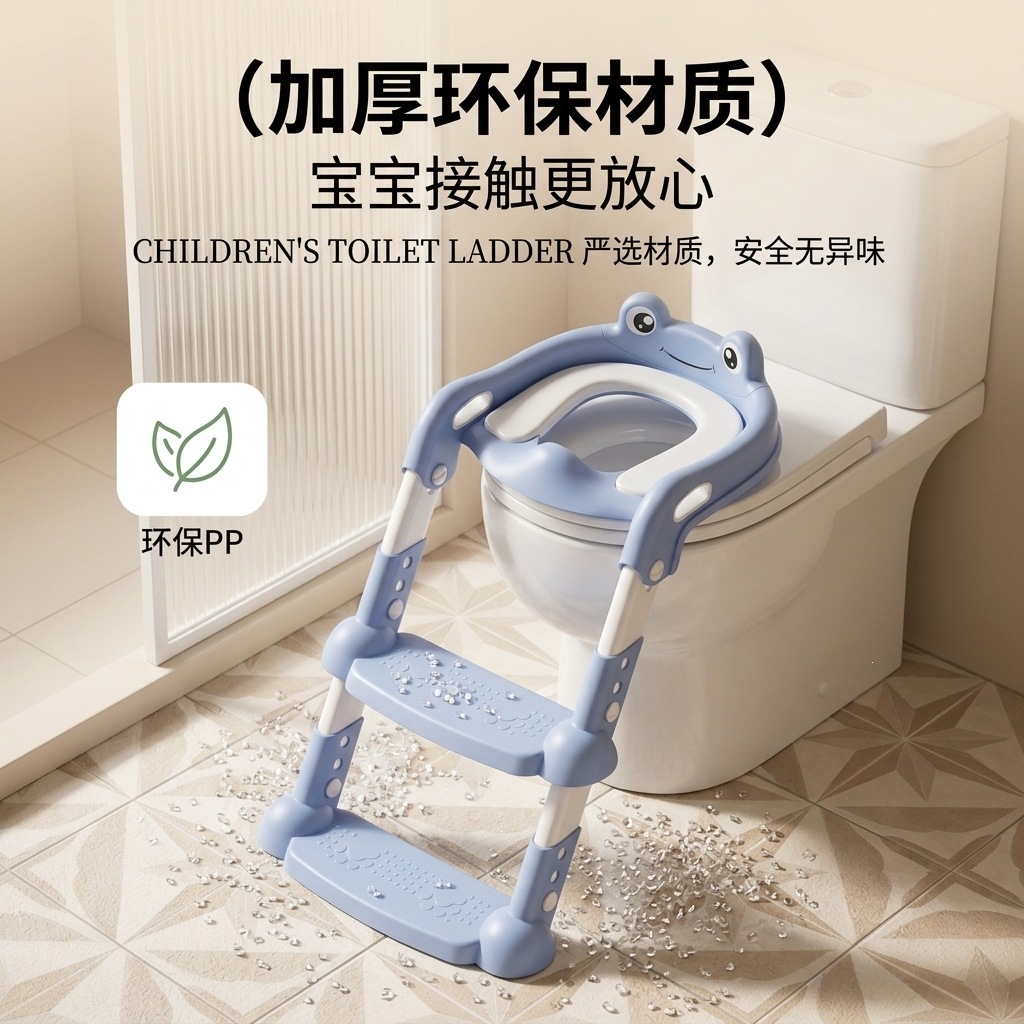 Children's toilet with steps, foldable step stool for boys and girls, auxiliary toilet seat for toddlers