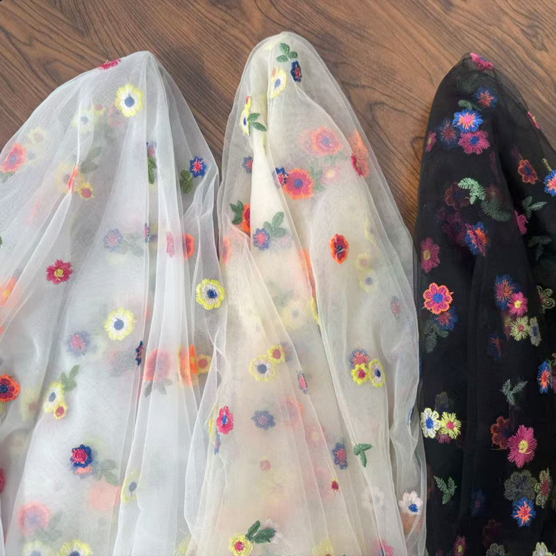 2020 Spring and Summer New Style Mesh Embroidered Fabric Multi-Color Chrysanthemum Flower Girls' Clothing Lolita Dress Lace Fabric 2020 Spring and Summer New Style Mesh Embroidered Fabric Multi-Color Chrysanthemum Flower Girls' Clothing Lolita Dress Lace Fabric