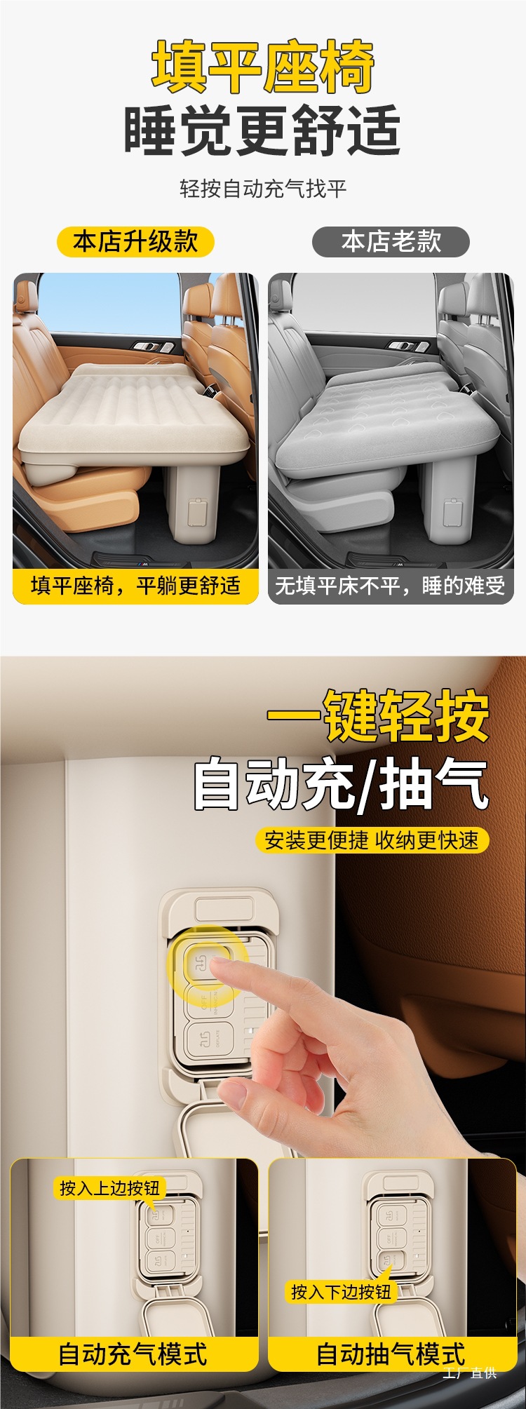 Car Rear Sleeping Mat, Car Inflatable Mattress, Rear Seat Sleeping Mat, Foldableing Mat, Small Bed, Car Lathe Artifact