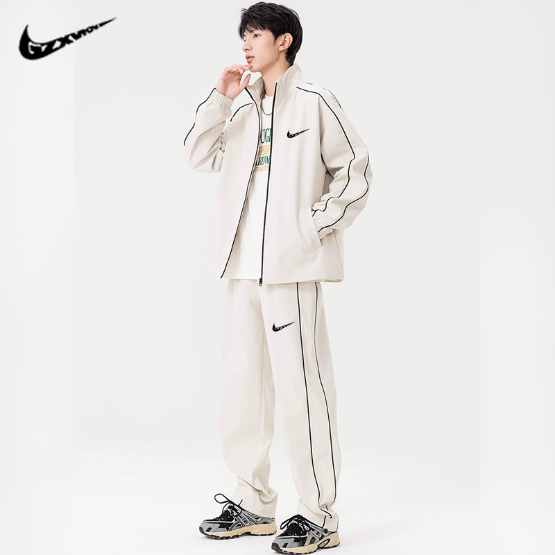 Spring and Autumn New Cross-Border Sportswear Set for Men, Trendy American-Style Jacket, Casual Loose Pants, Two-Piece Men's Outfit Spring and Autumn New Cross-Border Sportswear Set for Men, Trendy American-Style Jacket, Casual Loose Pants, Two-Piece Men's Outfit