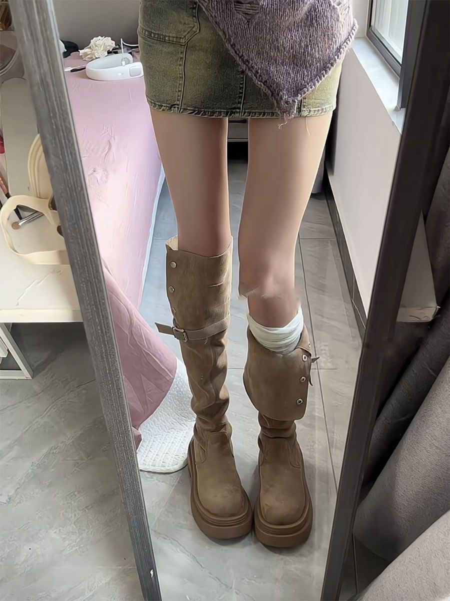 Demi-season high boots platform