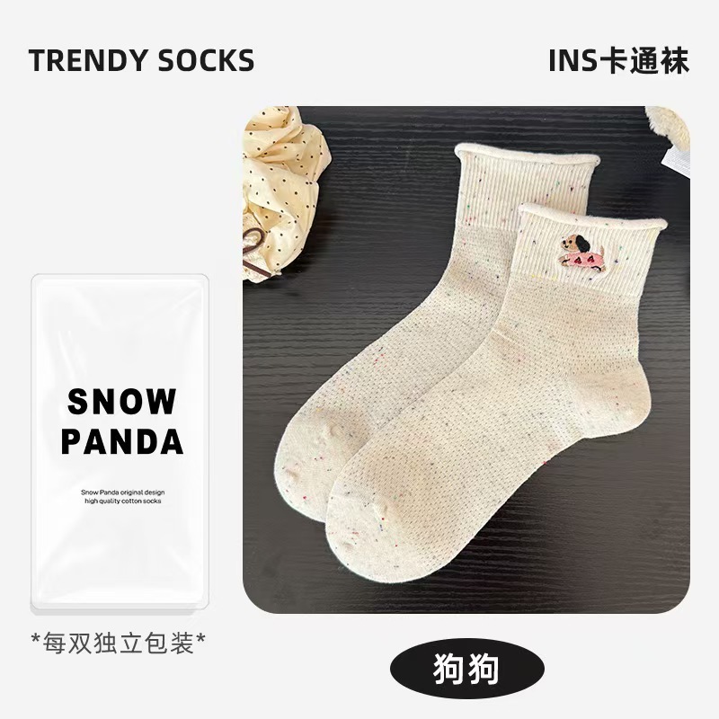 カールソックス レディース 綿ソックス 夏用 薄手 ミッドカーフソックス 吸汗消臭 インボウノット 万能学生パイルソックス|undefined
