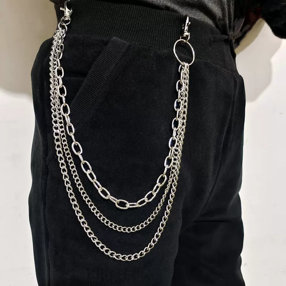 欧美跨境饰品复古嘻哈潮酷朋克金属链条裤链男女百搭腰链现货批发