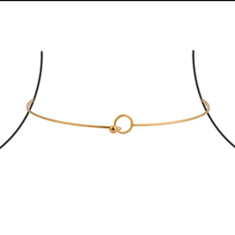 Cross-Border Popular 18K Gold Stainless Steel Buckle Collar French Elegant Retro Fashion High-End Titanium Steel Collar Collar Cross-Border Popular 18K Gold Stainless Steel Buckle Collar French Elegant Retro Fashion High-End Titanium Steel Collar Collar