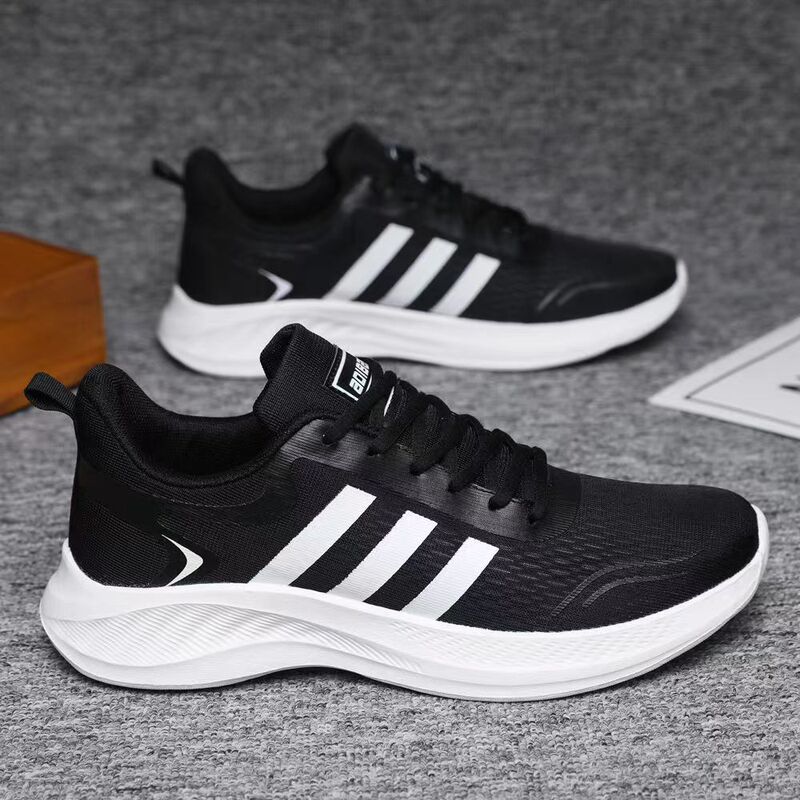 Sports and Leisure Men's Shoes, Summer New Men's Shoes, Fashionable and Simple White Shoes, Versatile, Lightweight, Breathable Running Shoes, Soft Soles