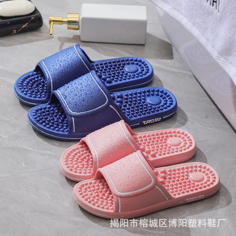 Wholesale fashion slippers women's summer indoor home bathroom bath non-slip soft bottom couple Men's massage slippers